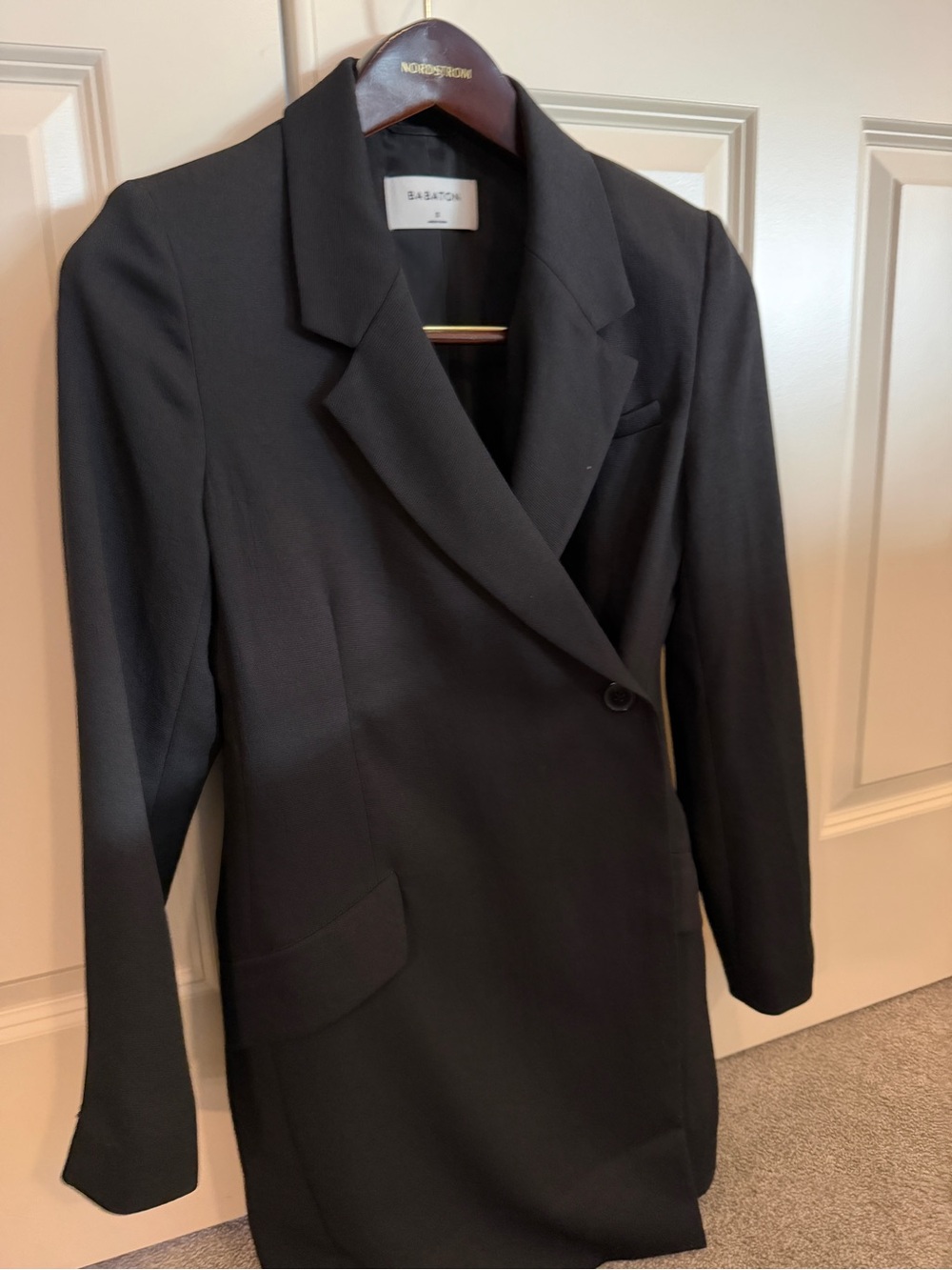 Babaton Black Tailored Double-Breasted Blazer
